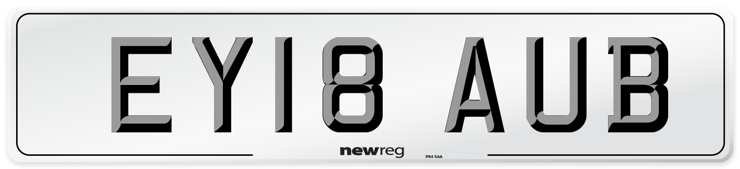 EY18 AUB Number Plate from New Reg